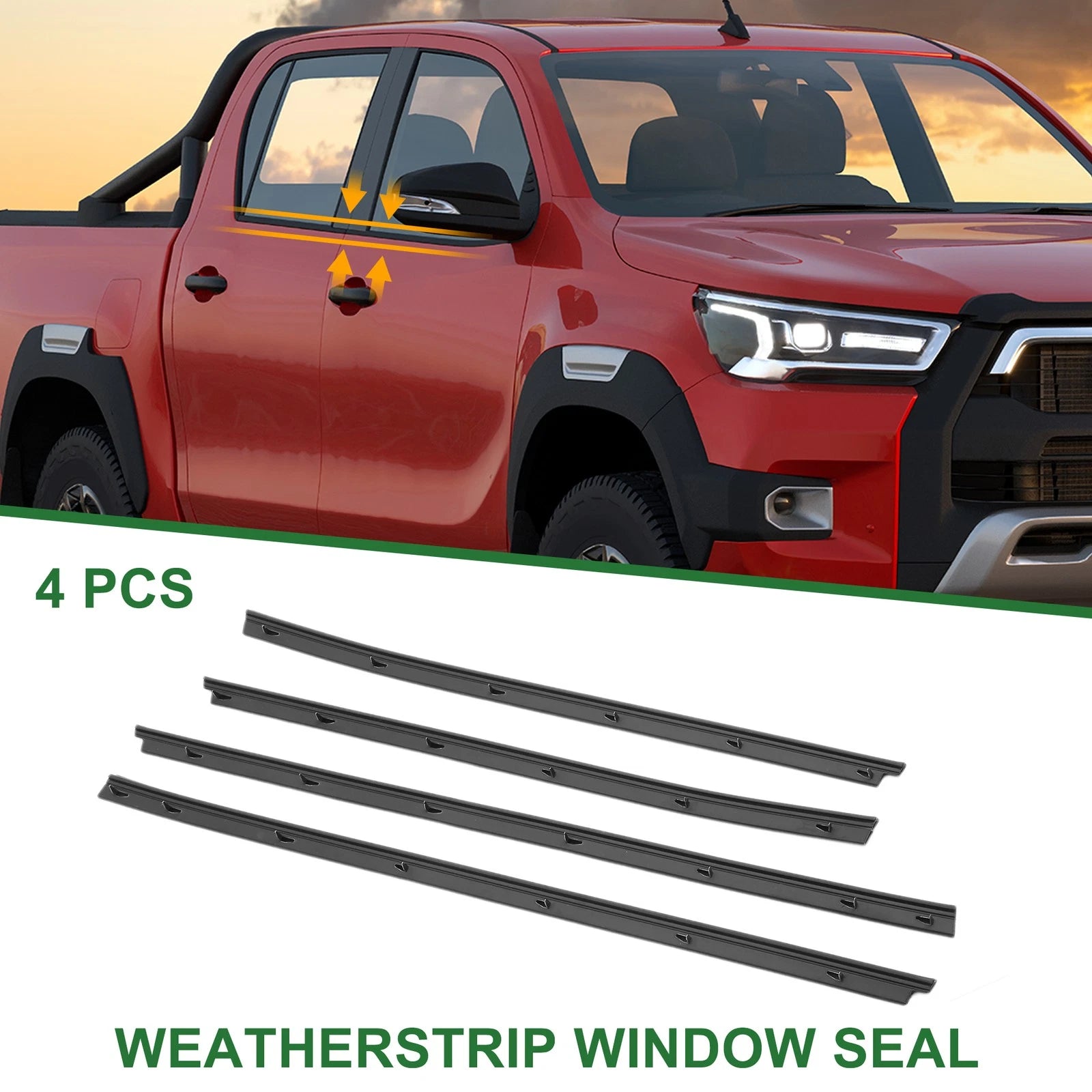 Set of 4 Weatherstrip Window Seal No.681710K010 for Toyota Hilux Vigo (2005–2014)
