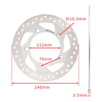Rear Brake Disc Rotor 240mm for Bajaj Rouser 135 125 (2007–2018)