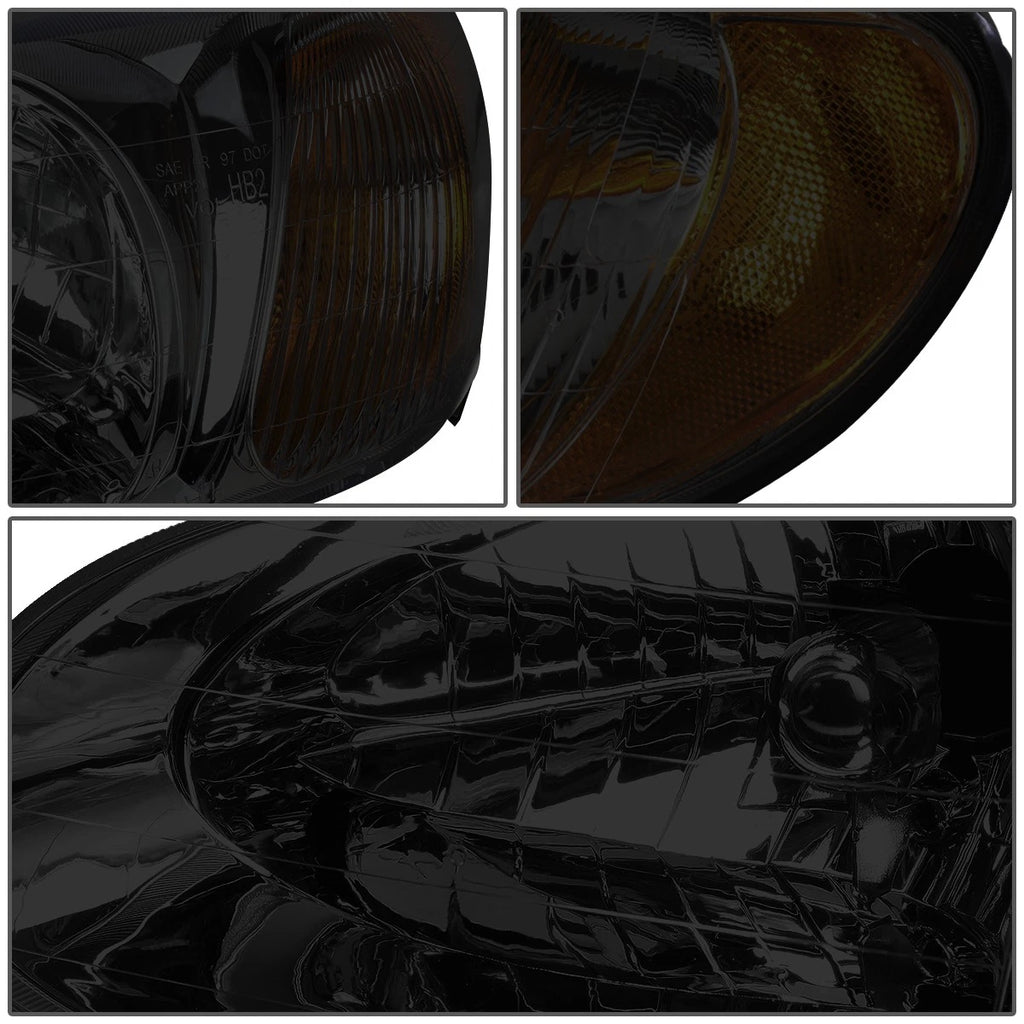 Pair of Smoked Housing Amber Corner Headlights for KIA Sephia (1998–2001)