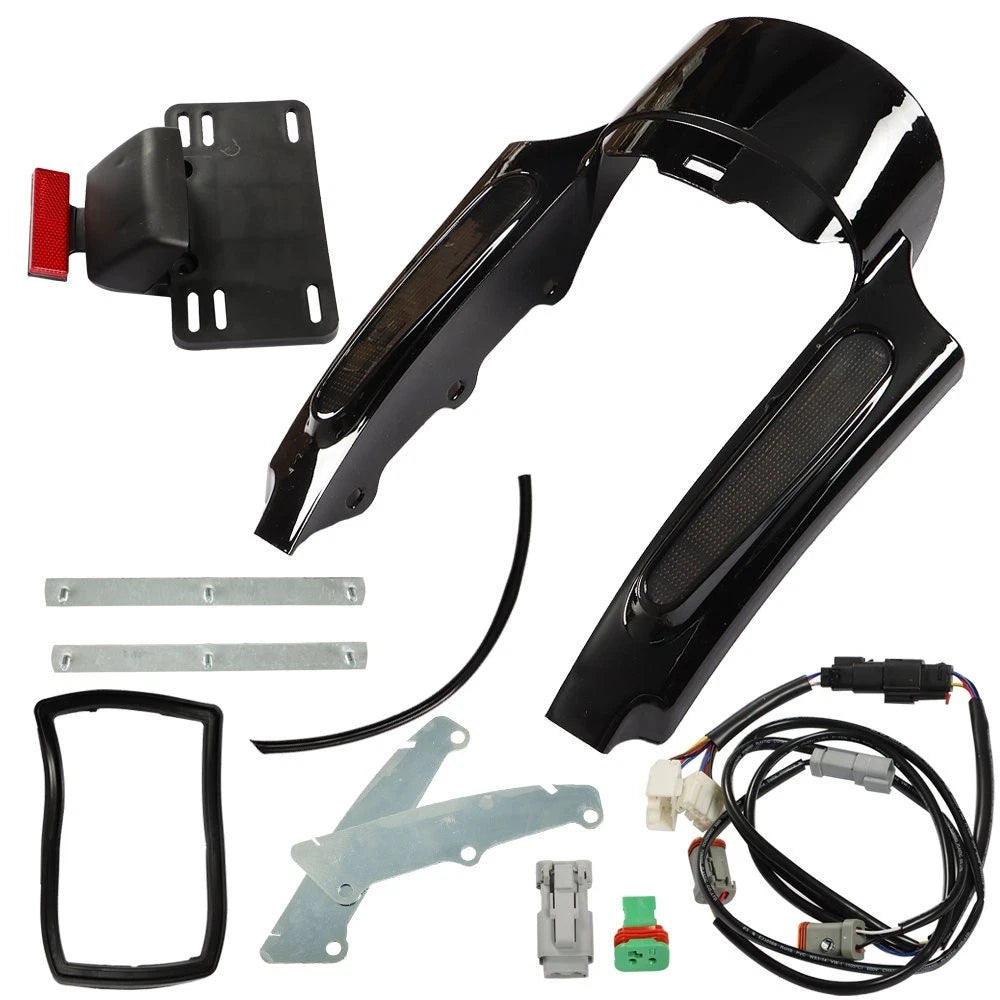 Rear Fender Fascia Set with LED Light for Harley Touring Road King Glide (2009–2013)