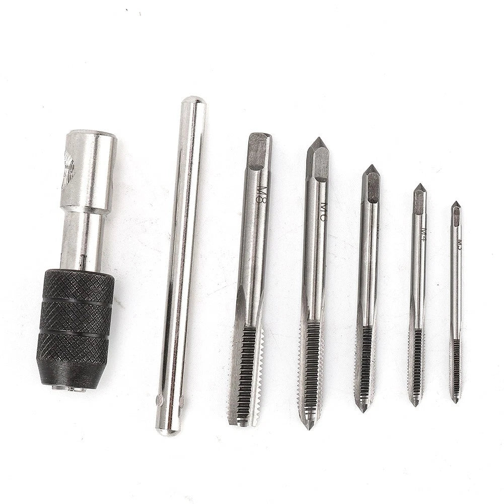 Tap Drill Set for M3-M8 with T Handle Ratchet Wrench