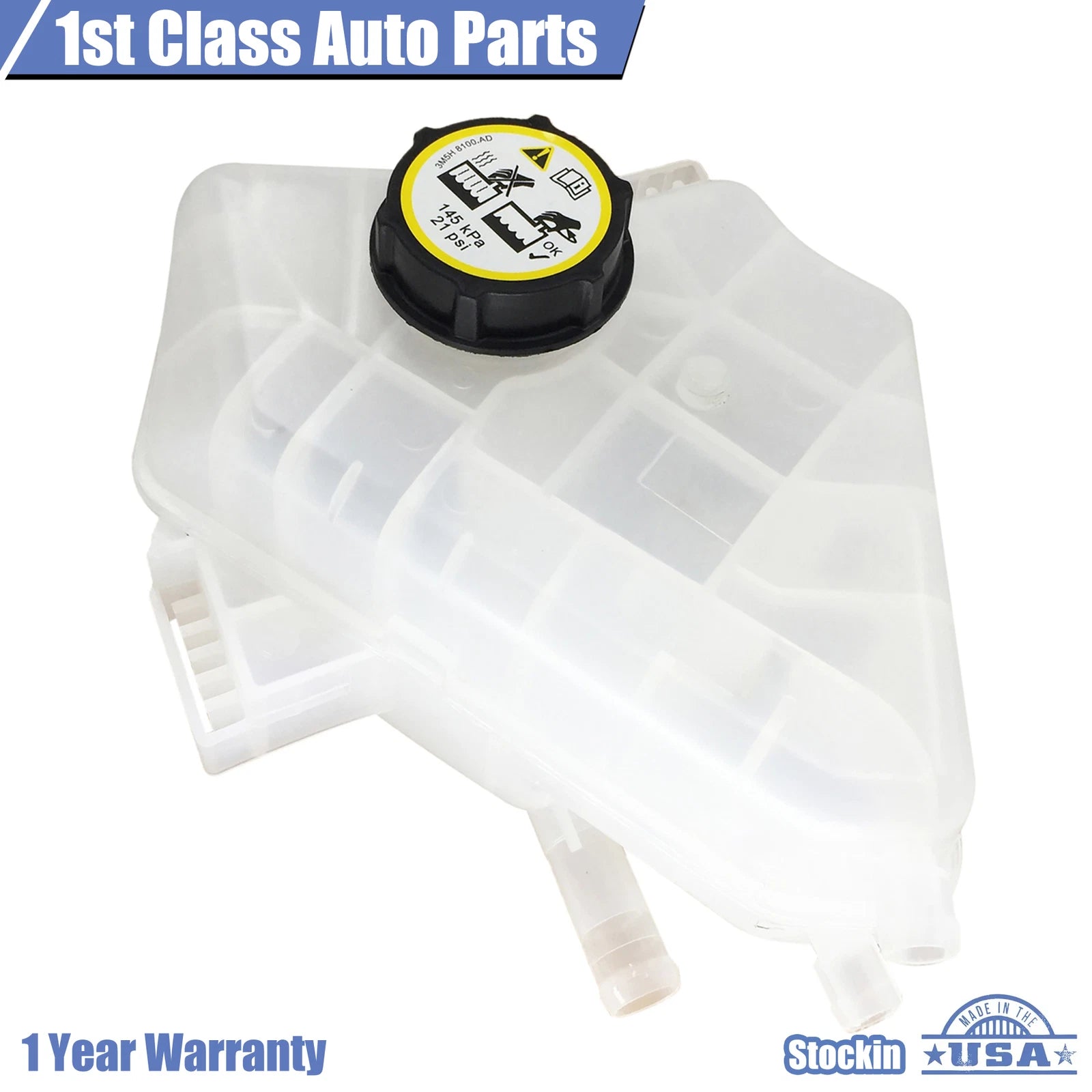 Radiator Overflow Bottle Tank with Cap for Ford Fiesta (2001–2003)