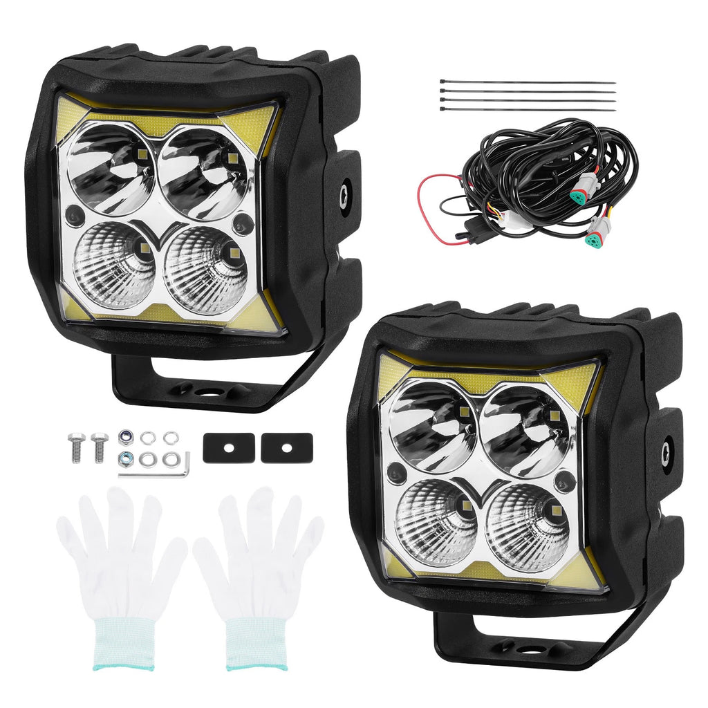 4" 110W LED Work Driving Light Cube Pods for Universal (2010–2023)