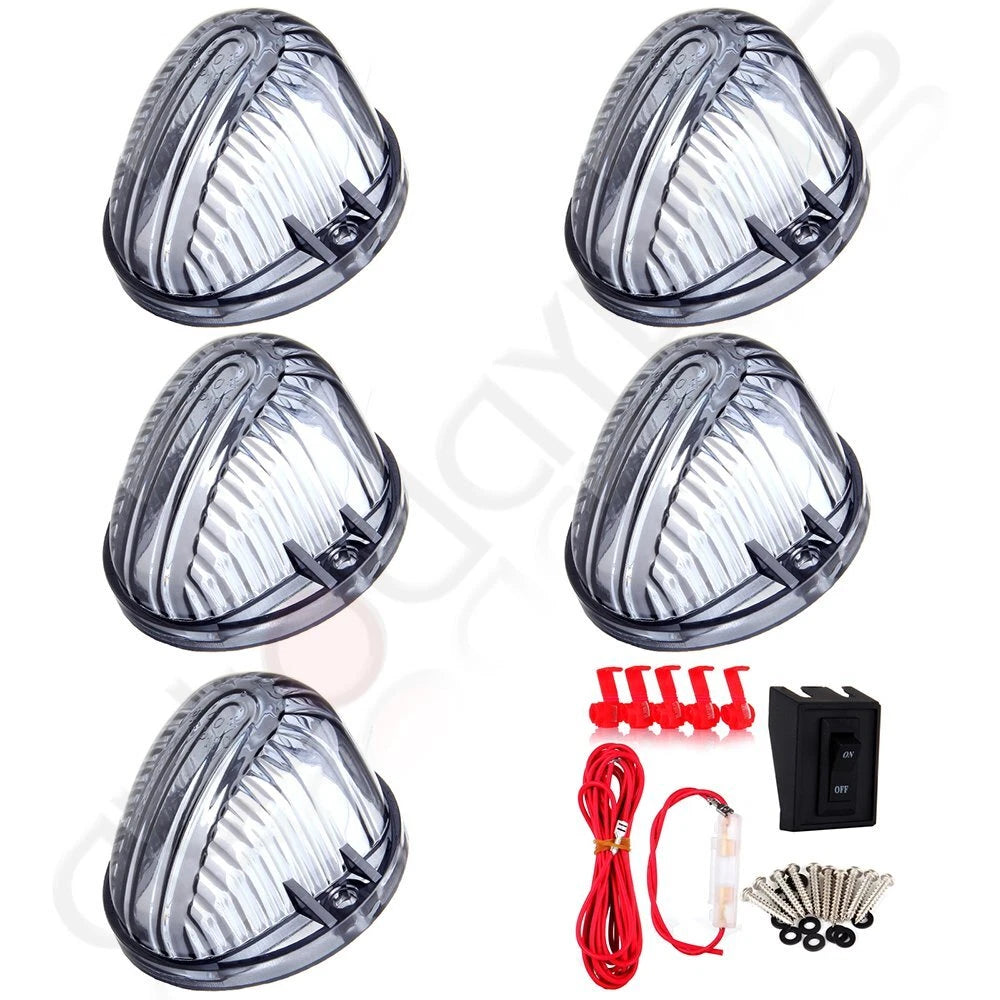 Smoke Lens Cab Roof Clearance Light Cover + Wiring Pack for Chevy/GMC (1973–1987)