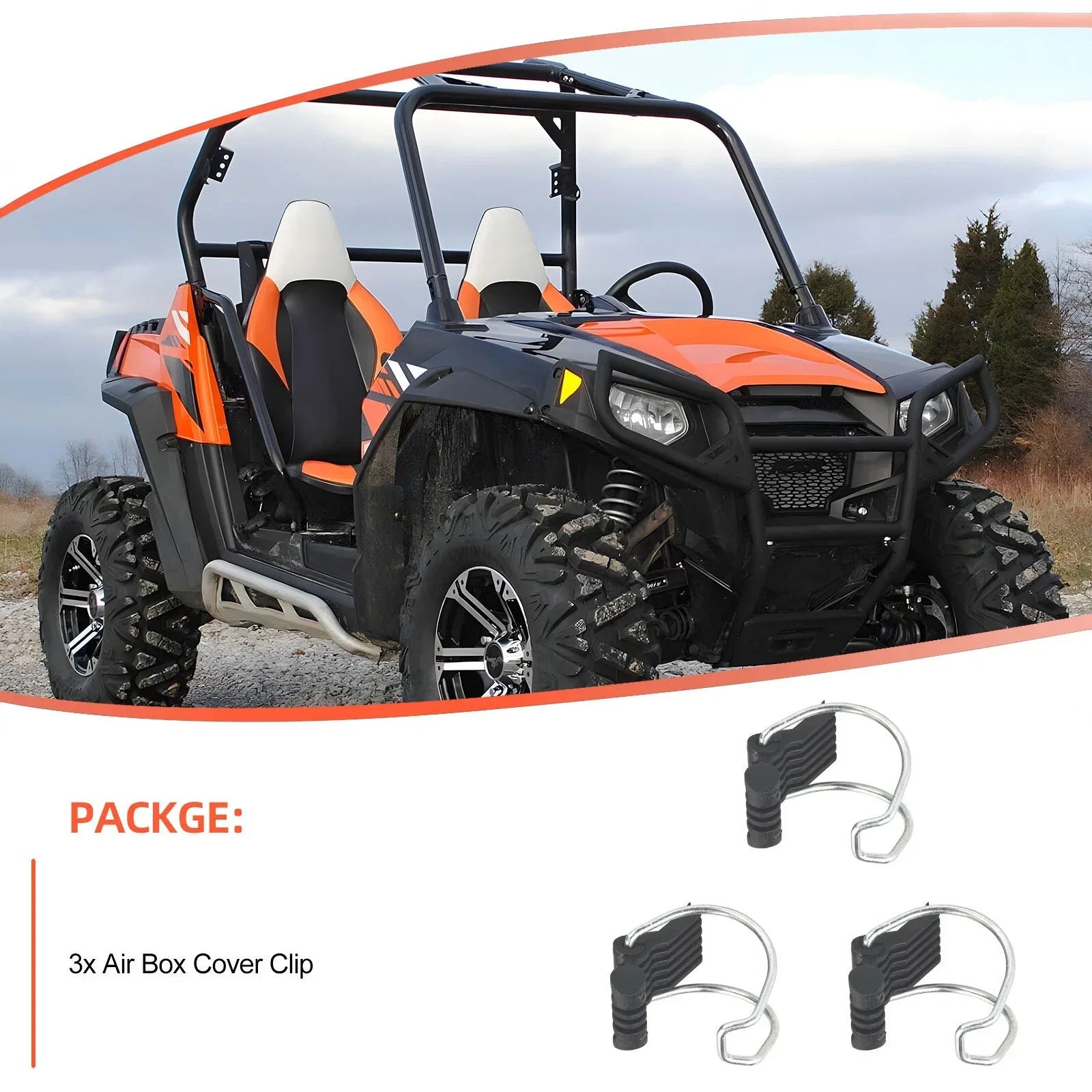 3Pcs Air Box Cover Clip for Polaris RZR 800 (2005–2016)