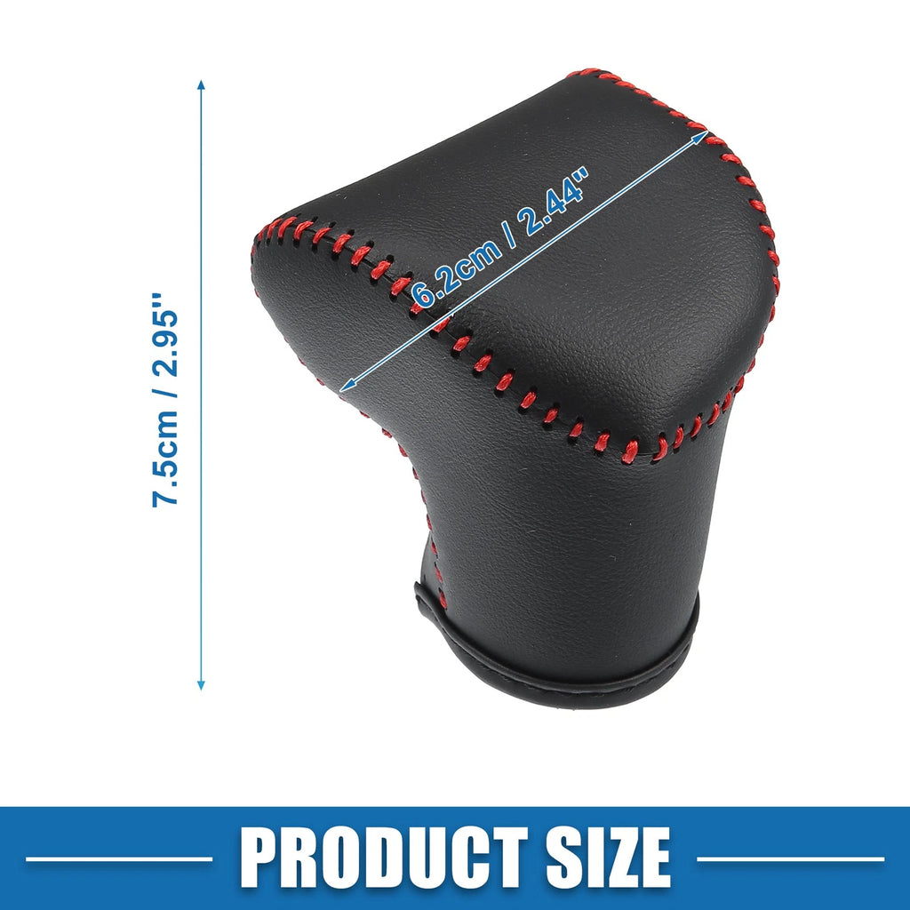 Gear Shifting Knob Cover for Kia Soul (2020–2023) Black Faux Leather Red Line