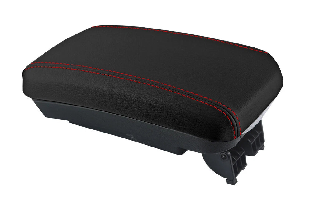 Armrest Cover for Kia Forte (2010–2013) Leather Red Stitch