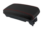 Armrest Cover for Kia Forte (2010–2013) Leather Red Stitch
