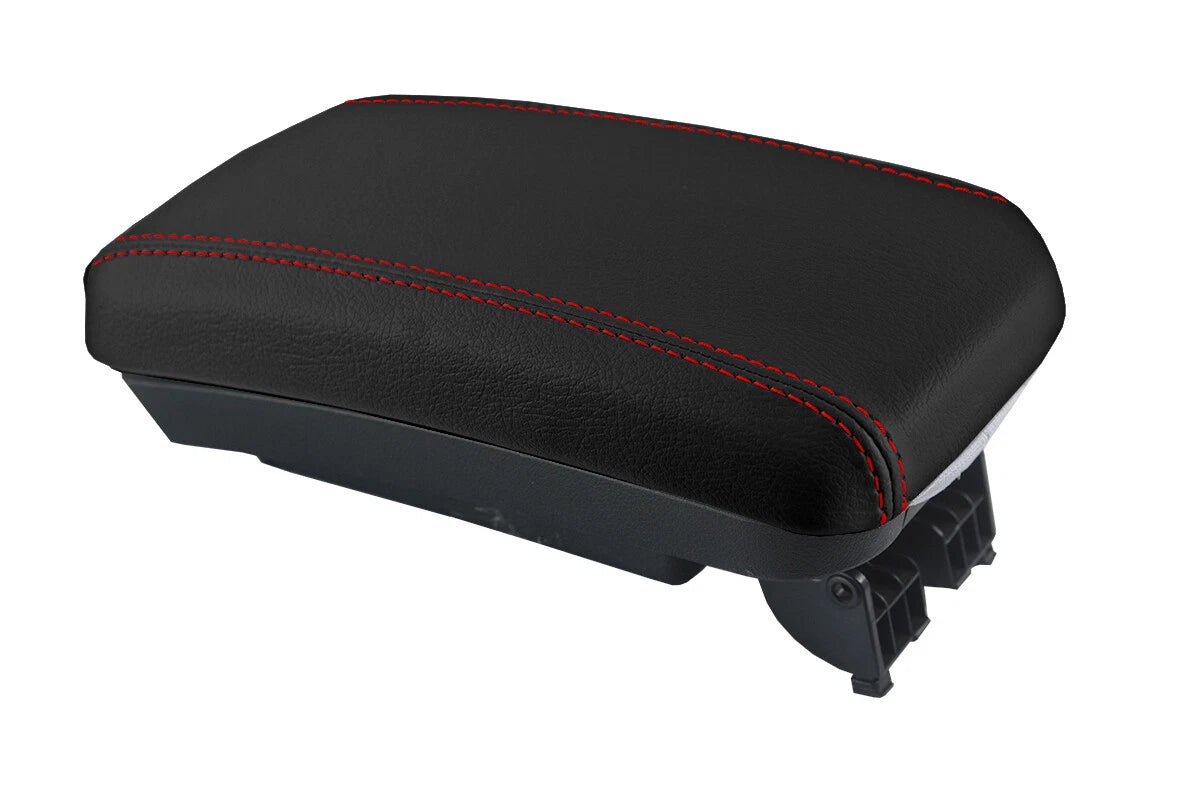 Armrest Cover for Kia Forte (2010–2013) Leather Red Stitch