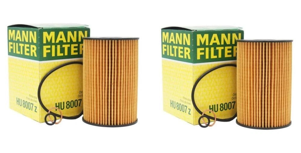 Set of 2 Engine Oil Filters Mann HU8007z for BMW F01 F02 F06 F07 F10 F13 (2008–2017)