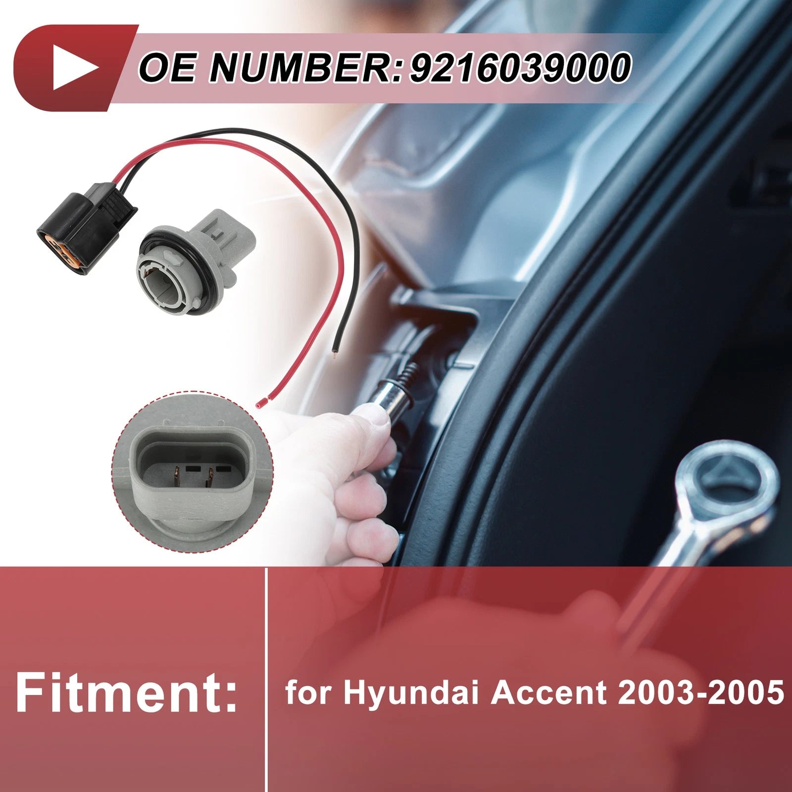 Set of 1 Turn Signal Light Socket Wiring for Hyundai Accent (2003–2005) No. 9216039000
