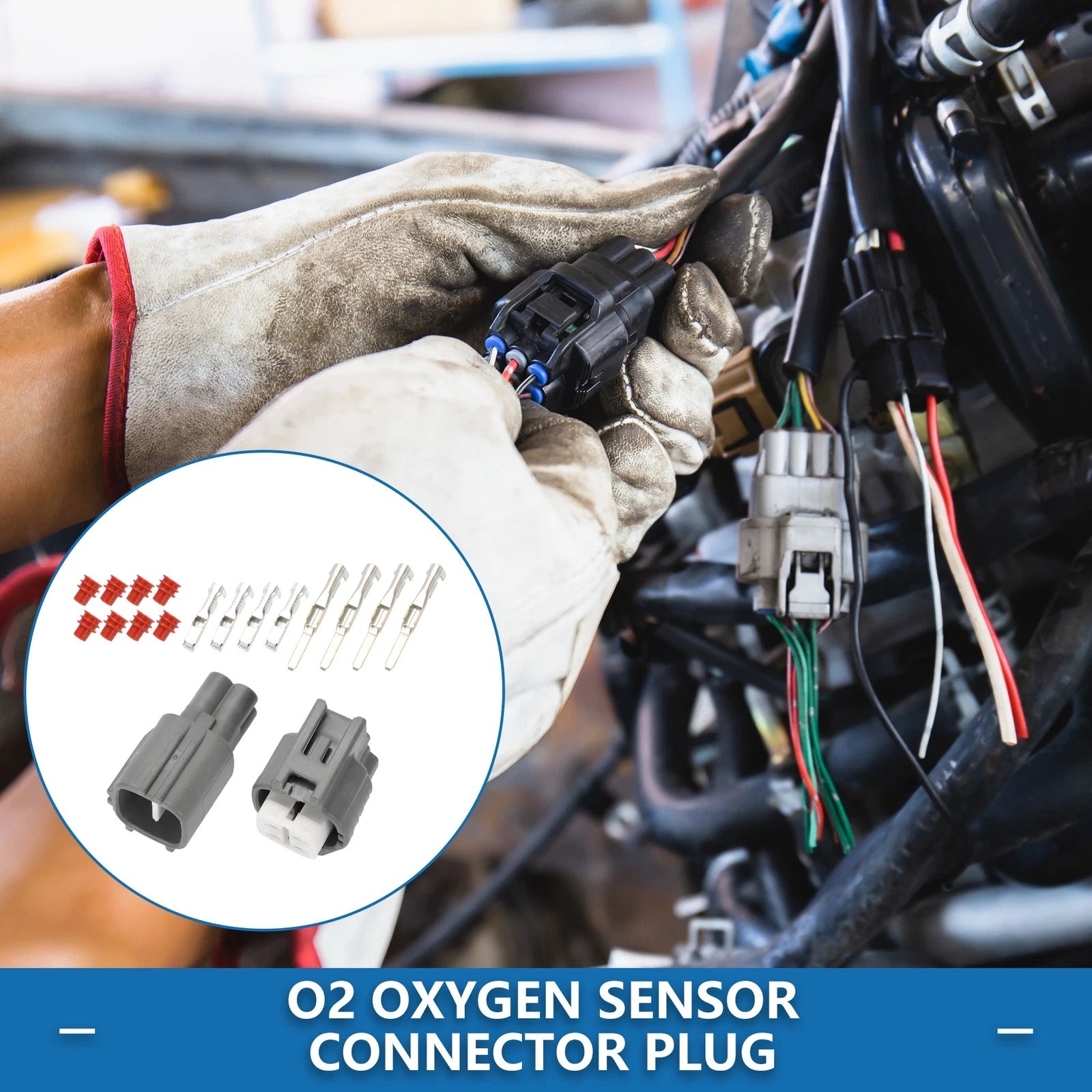 Set of 4 O2 Oxygen Sensor Connector Plugs for Toyota Lexus (No. 9098011028)