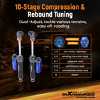 2.5 Remote Reservoir Front Shocks for Jeep Wrangler JK (2007-2018)