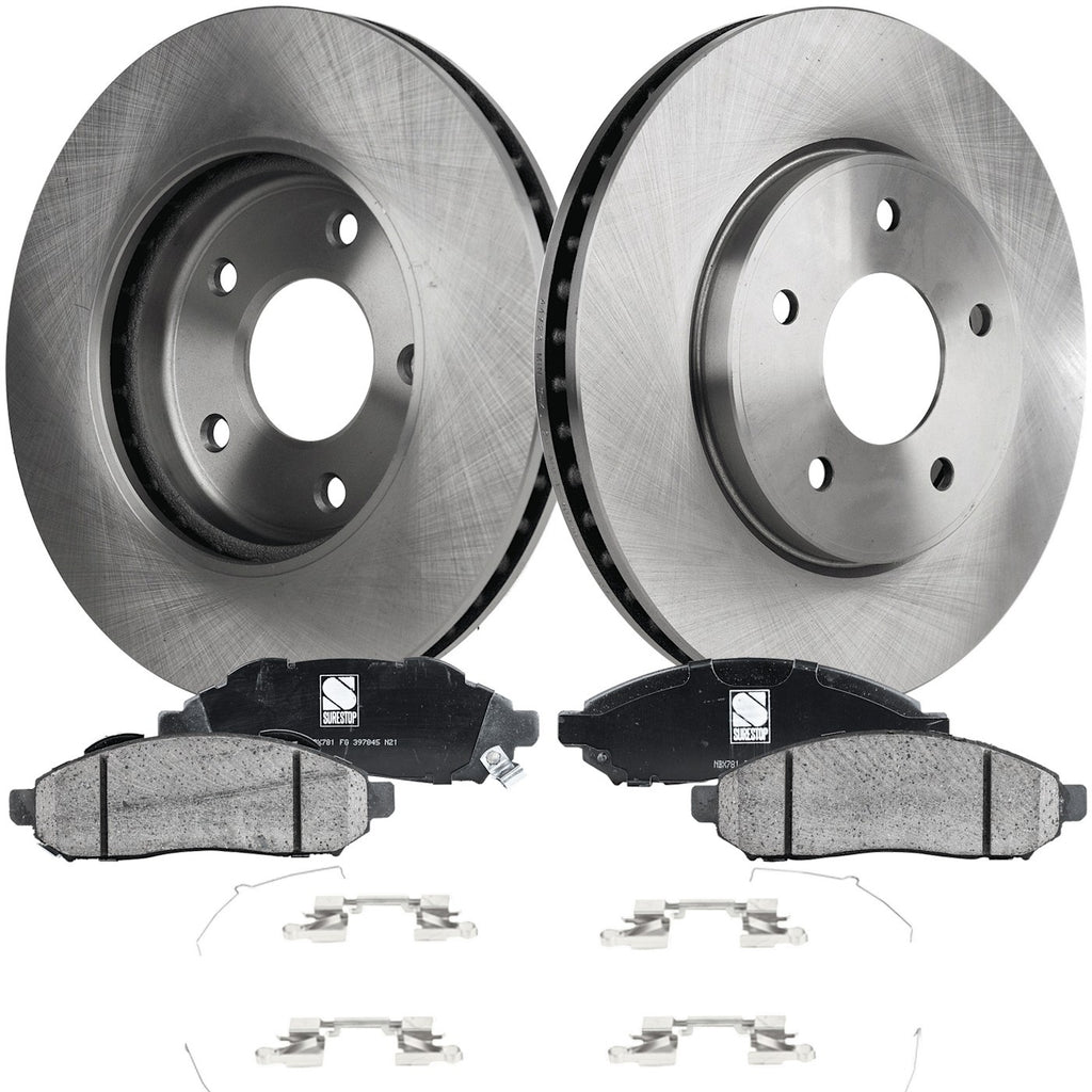 Brake Disc Rotors and Pads Kit for Chevy Nissan NV200 City Express LEAF