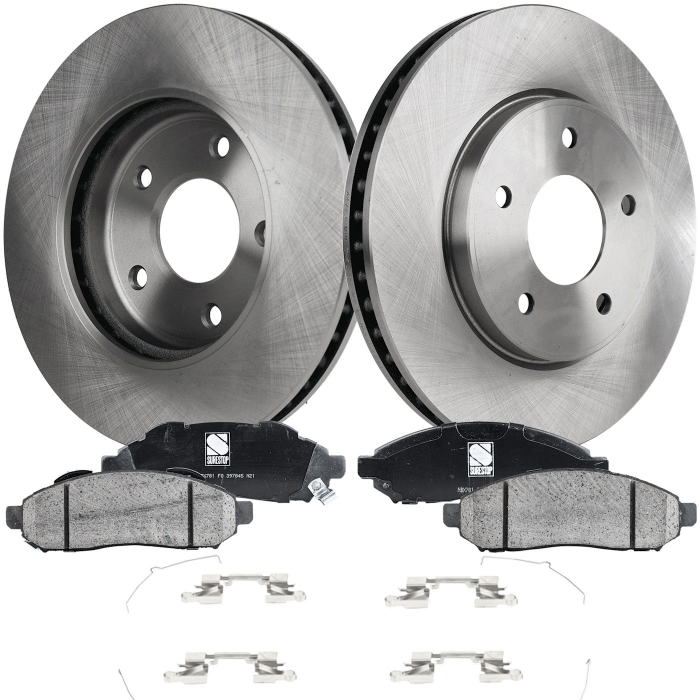 Brake Disc Rotors and Pads Kit for Chevy Nissan NV200 City Express LEAF