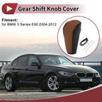 Gear Shift Knob Cover for BMW 3 Series E90 (2004-2012) Black Faux Leather