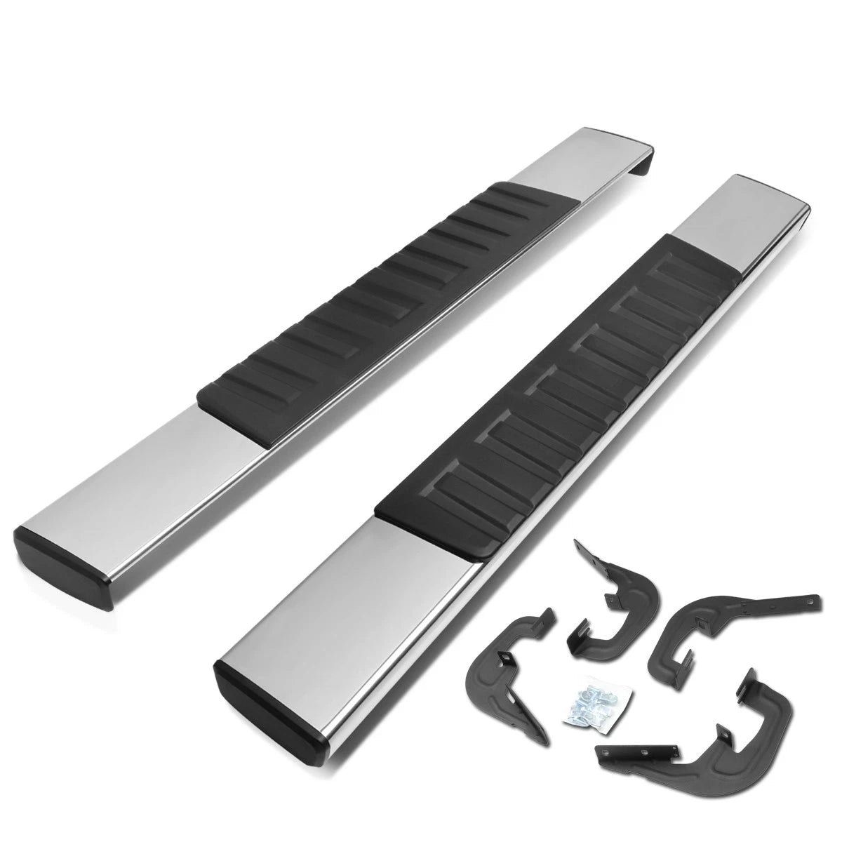 Set of 2 Chrome Running Board Step Bars for Silverado/Sierra (2007–2019)
