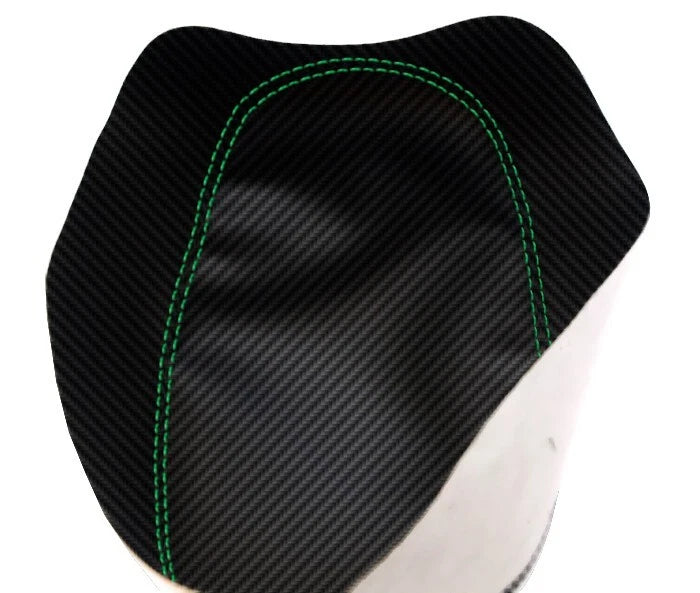 Console Lid Armrest Cover for Kia Soul (2014–2019) Carbon Fiber Green Stitch