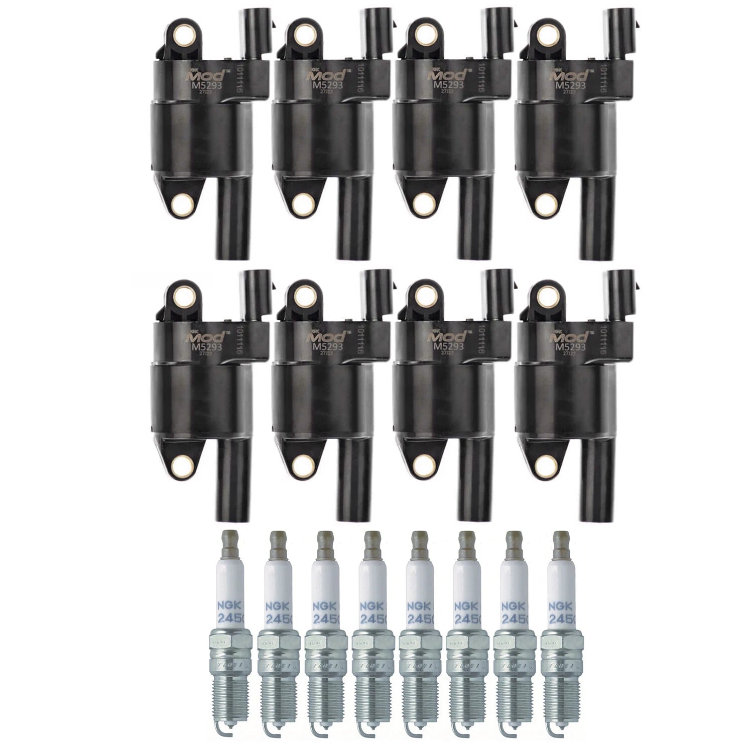 NGK 8 MOD Ignition Coil & Laser Platinum Spark Plug Kit for Cadillac GMC Saab (V8)