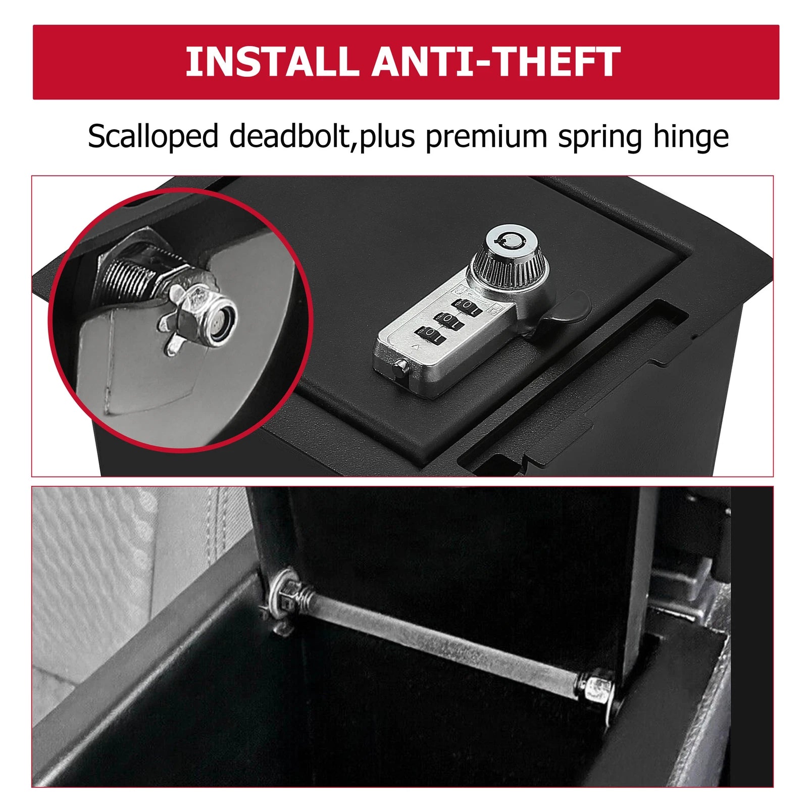 Center Console Safe Vault Storage Box for Toyota Tacoma (2016-2022)