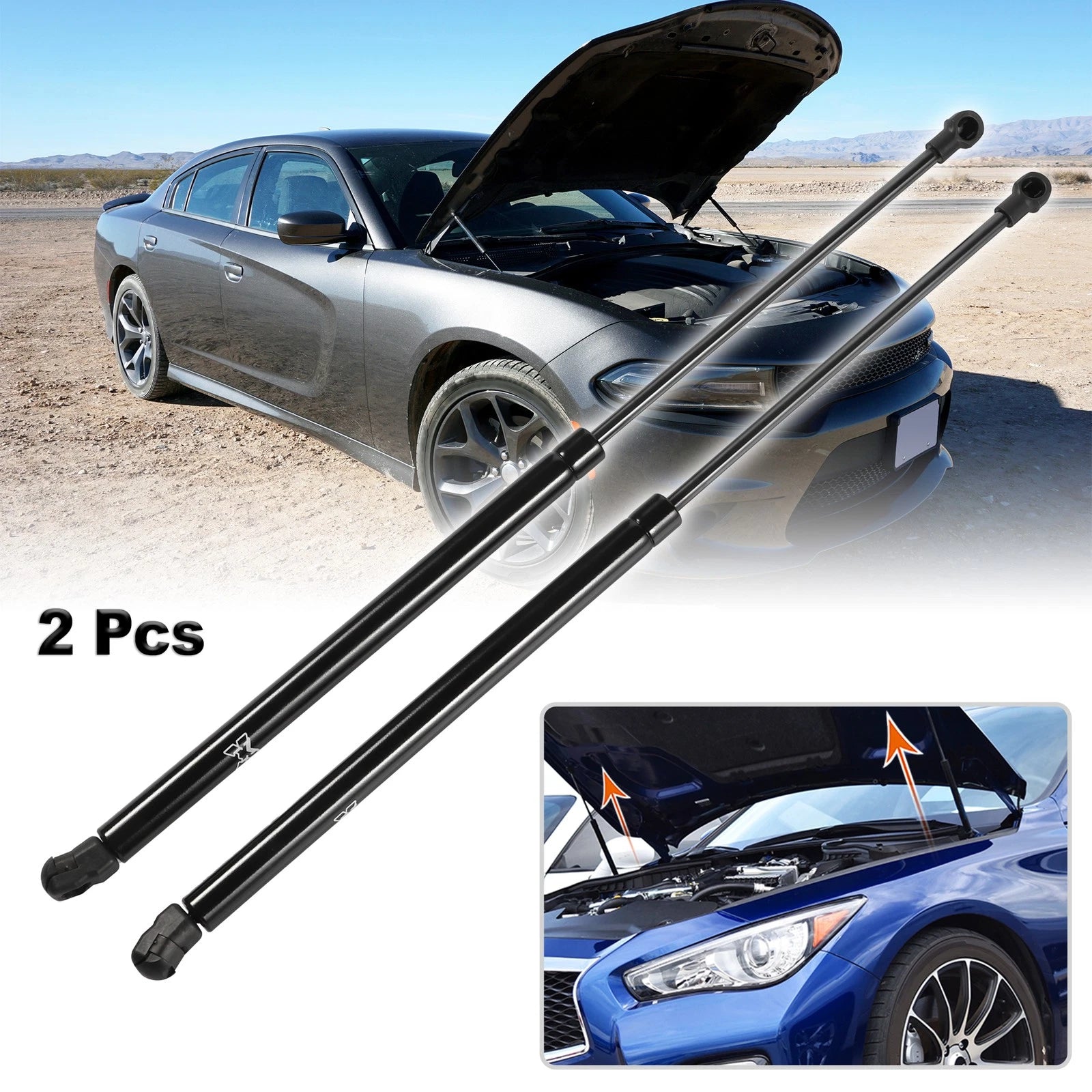 2X Front Hood Gas Lift Supports for Lexus RX350 (2010–2015)