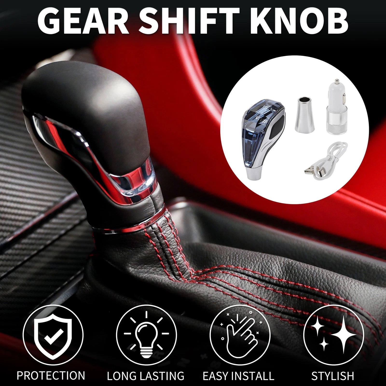 Set of 1 Automatic Gear Shifter Knob for Toyota 4Runner (2010–2023) - LED Light