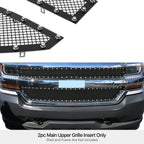 Black Stainless Mesh Rivet Grille for Chevy Silverado 1500 (2016-2019)