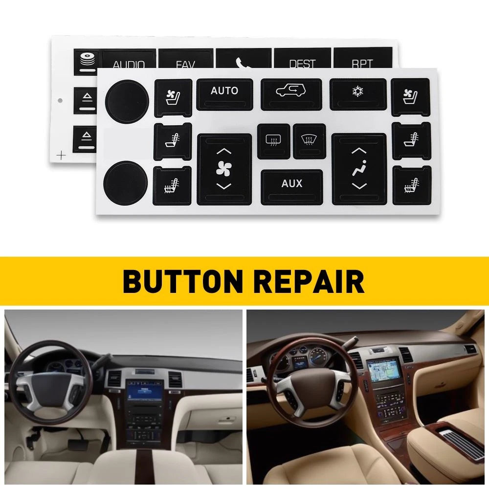 Set of 2 Climate Control & Radio Button Repair Decals for Cadillac Escalade (H)