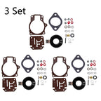 Set of 3 Carburetor Rebuild Kits for Johnson Evinrude 396701 (18-75HP)