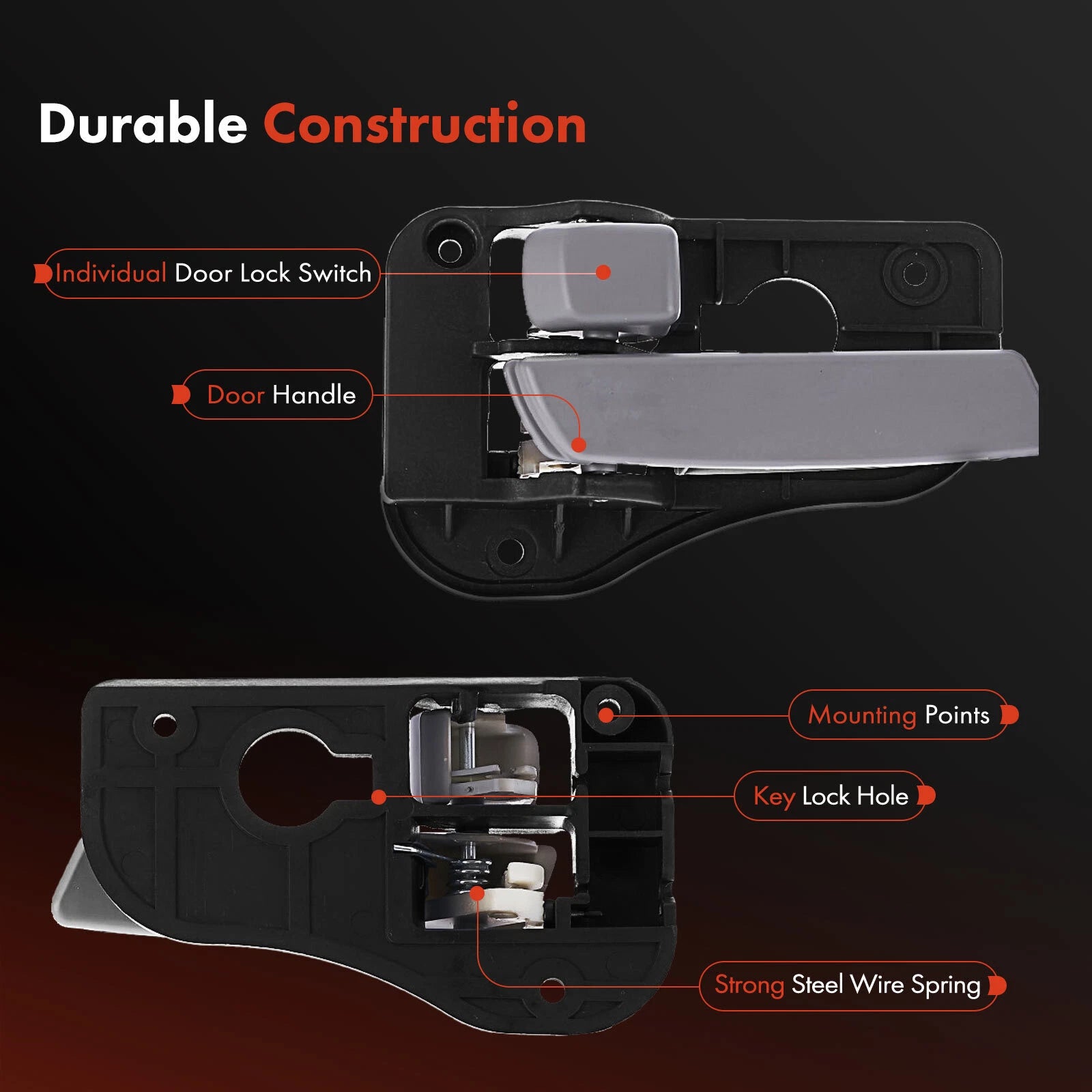 Left Gray Interior Door Handle for Kia Rondo (2007-2012)
