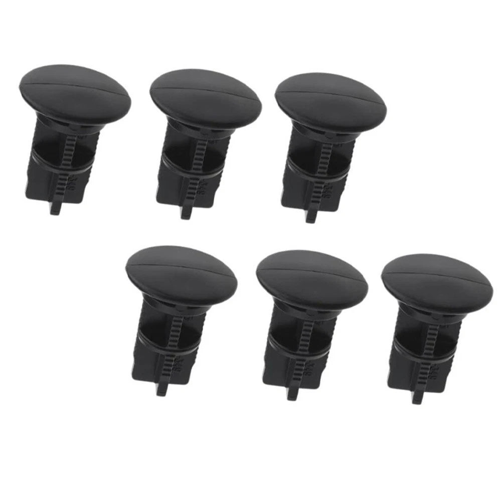 Set of 6 Black Plastic Hinge Pins for Bin Lids (43mm Length, 18mm Diameter)