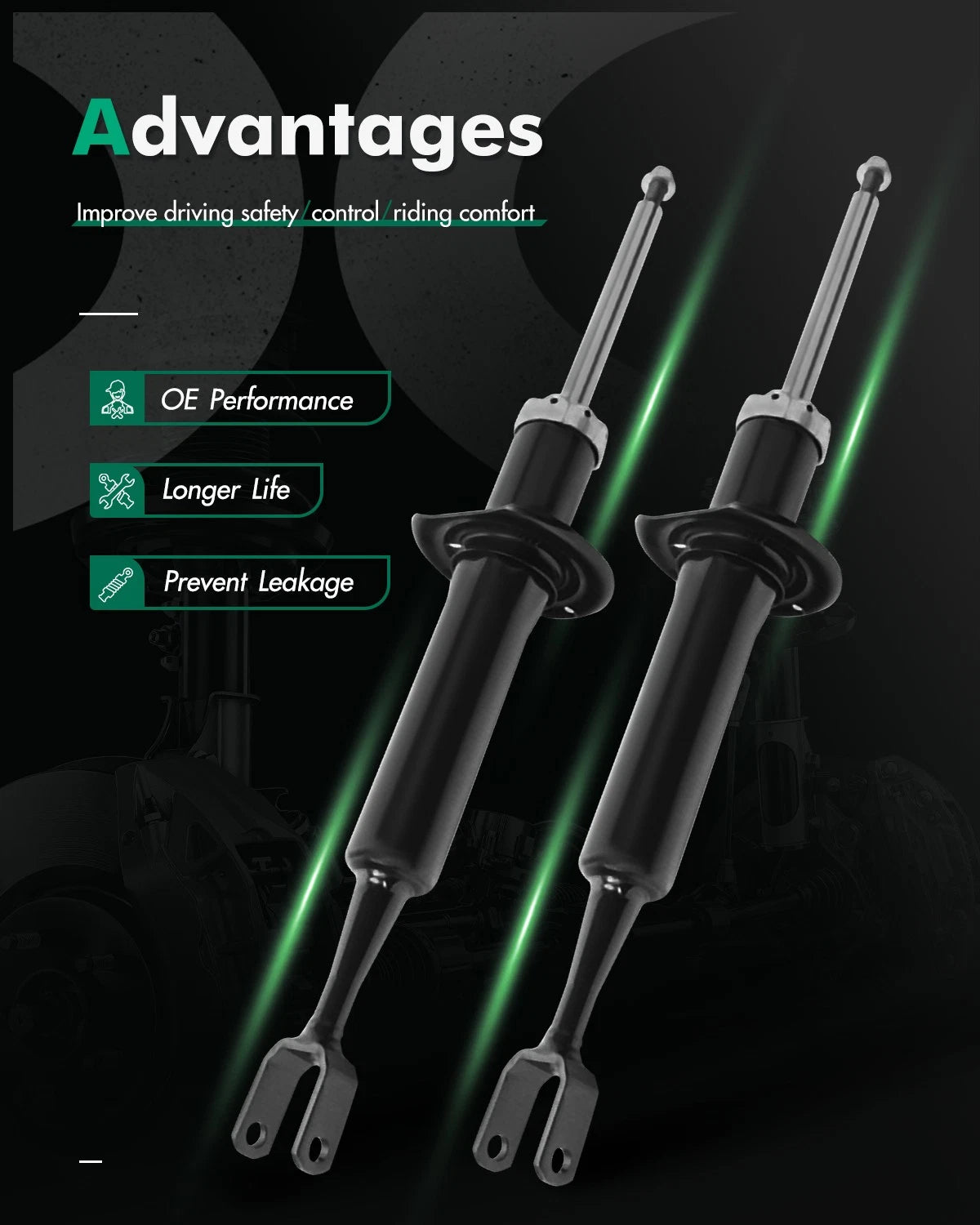 Shocks Struts for Audi A4 A4 Quattro (2000–2008) Front Left Right Side