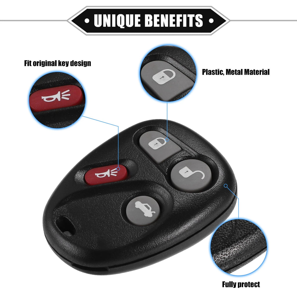 4 Button Keyless Entry Remote Key Cover for Buick Enclave (No Chip)