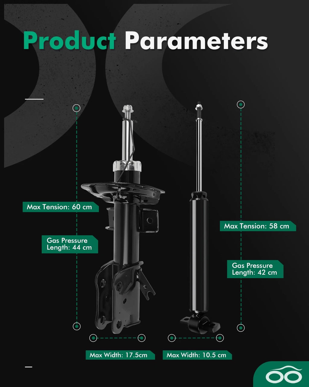 Front Rear Shocks Struts Kit for Ford Fusion (2013–2020)