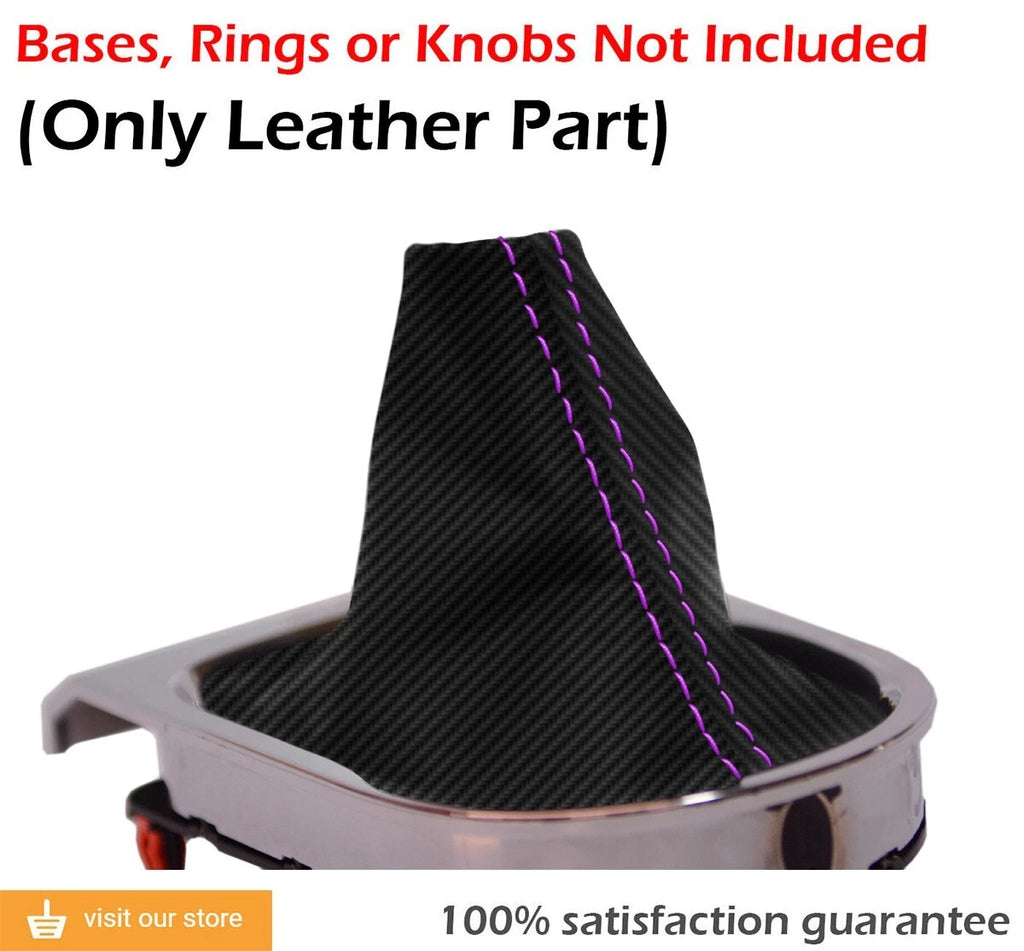 Manual Shift Boot for Ford Mustang (2015–2020) Carbon Fiber Purple Stitch