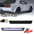2X Smoke Lens White LED Rear Side Marker Lights for Dodge Challenger (2015–2023)