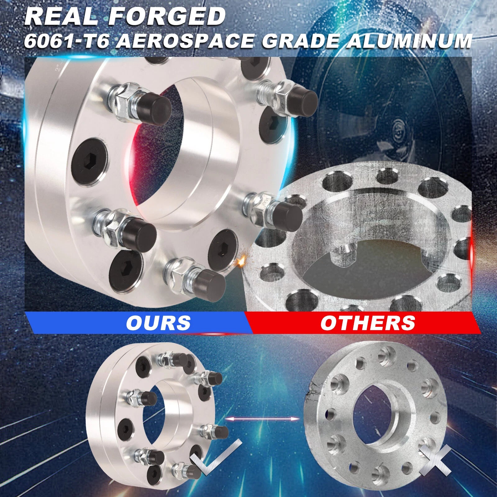 Set of 4 Wheel Adapter Spacers 5x135 to 6x135 for Ford Lincoln