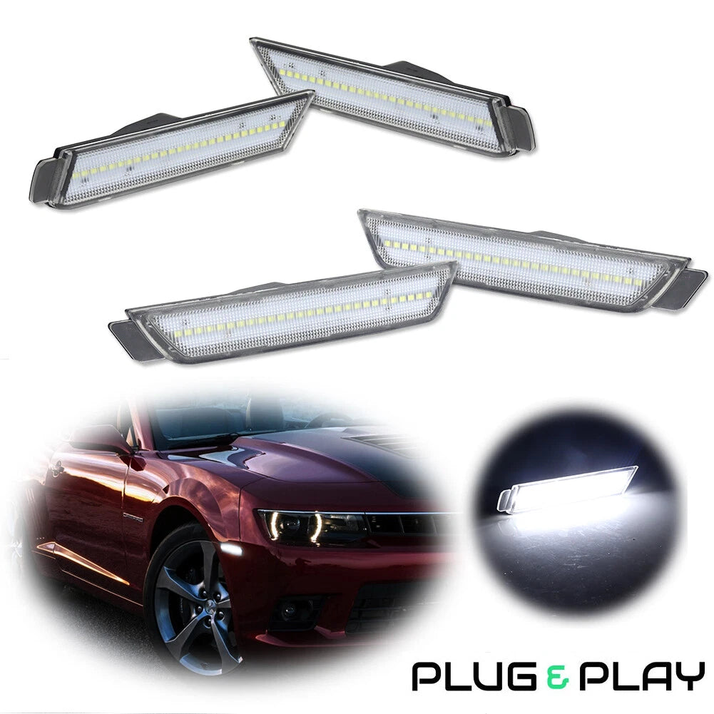 Set of 4 LED Bumper Side Marker Lights for Chevy Camaro (2010–2015)
