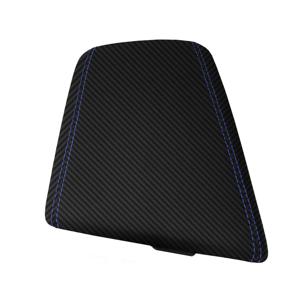 Console Lid Armrest Cover for Acura TLX (2021–2023) Blue Stitch PVC Carbon