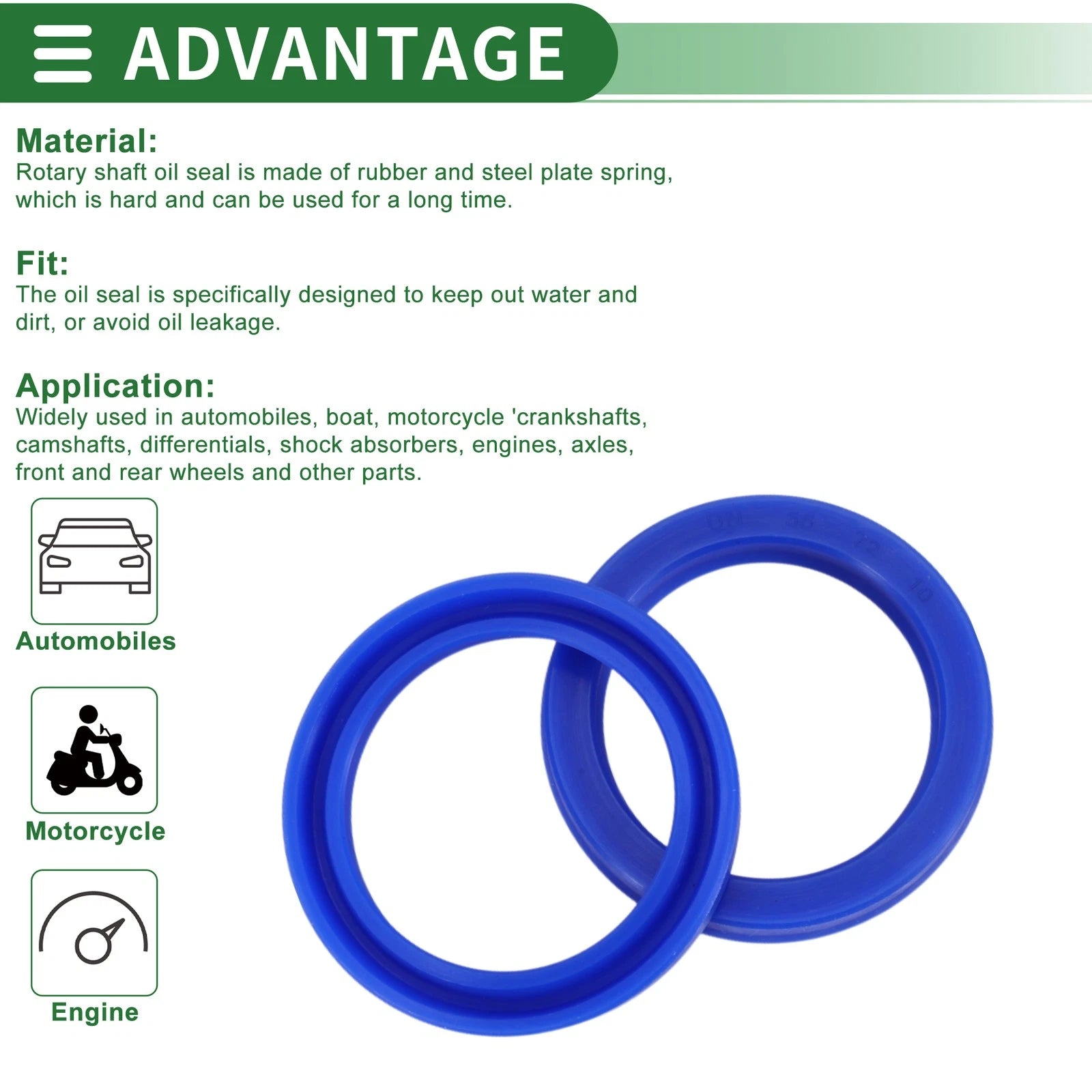 Set of 5 Oil Seal Rotary Shaft Seal 55x72x10mm High Pressure for Various Models