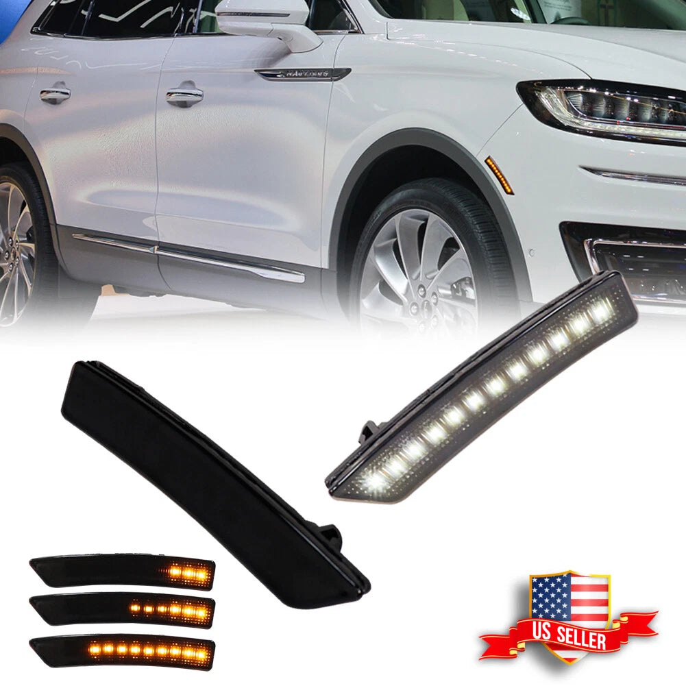 Switchback LED DRL Front Fender Side Marker Lamp for Lincoln Nautilus (2016–2022)