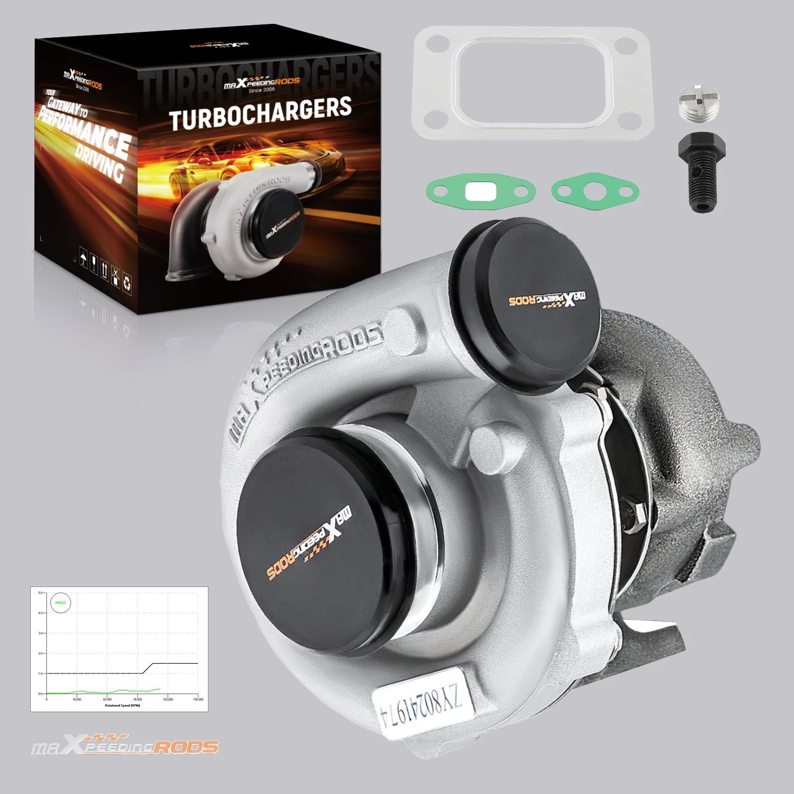 T3/T4 T04E Turbocharger 0.57 A/R for 1.5L-2.3L Engine (Oil Cooled)