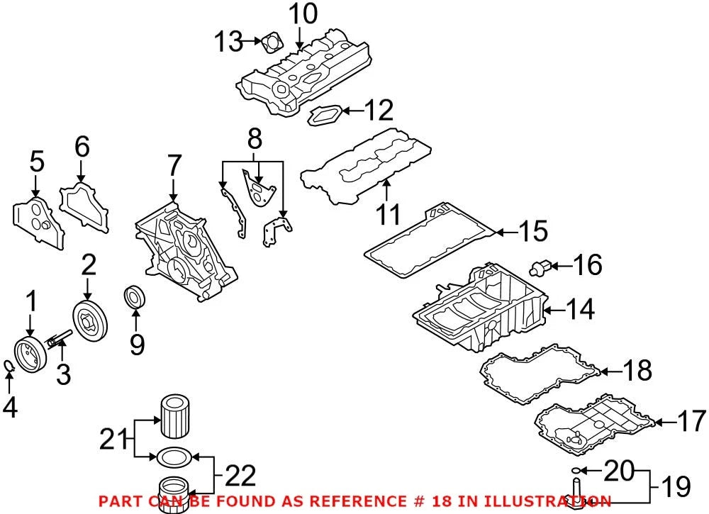 Lower Engine Oil Pan Gasket 11137566808 for BMW X5 (2010)