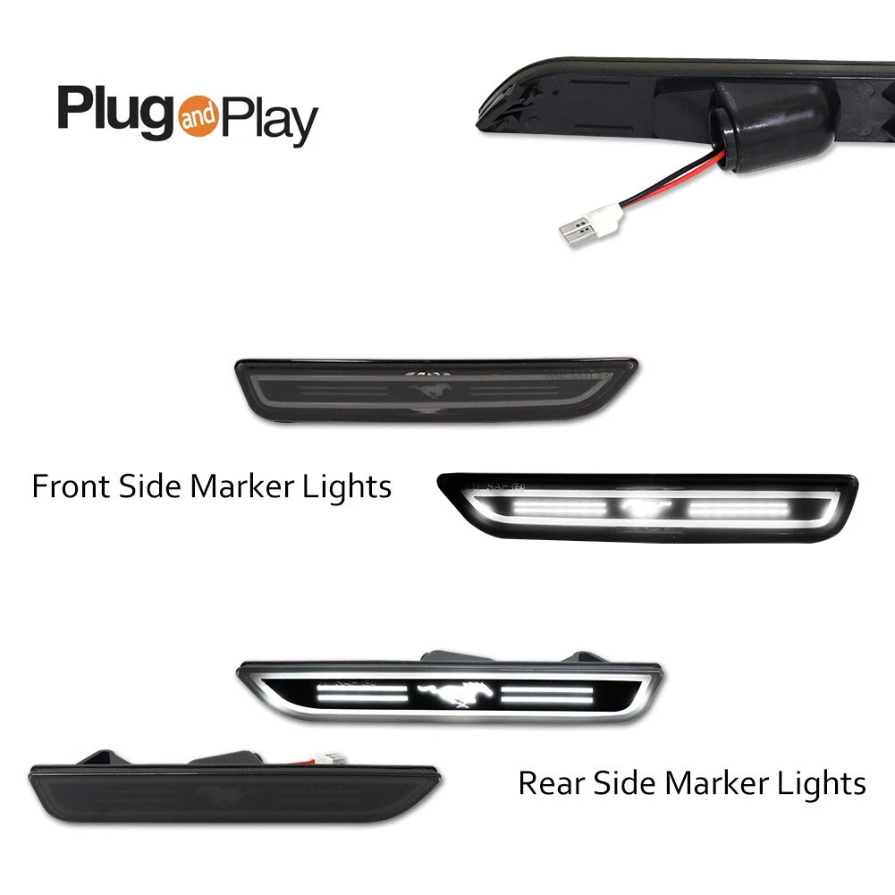 Smoked Lens LED Side Marker Lights for Ford Mustang (2010–2014)