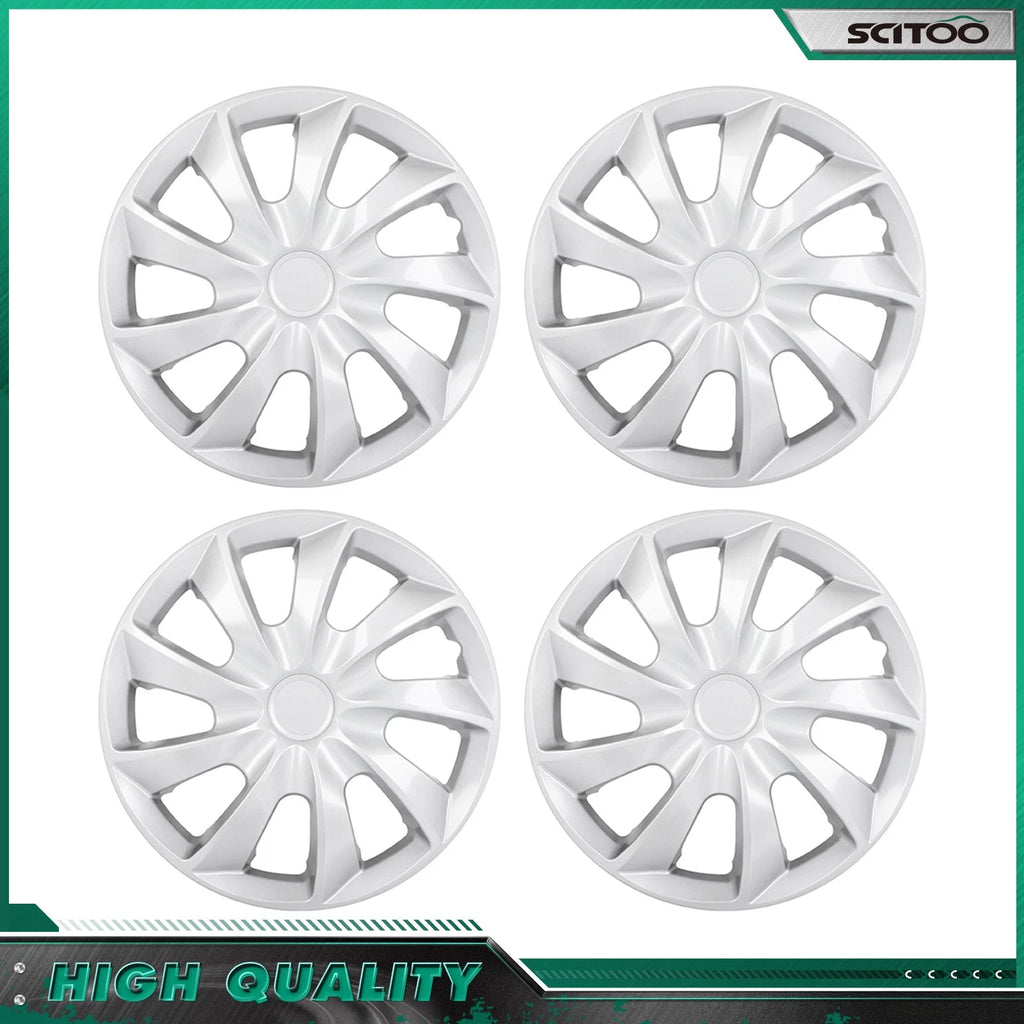 Set of 4 17" Universal Wheel Hub Caps Silver Wheel Cover Trim