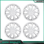 Set of 4 17" Universal Wheel Hub Caps Silver Wheel Cover Trim