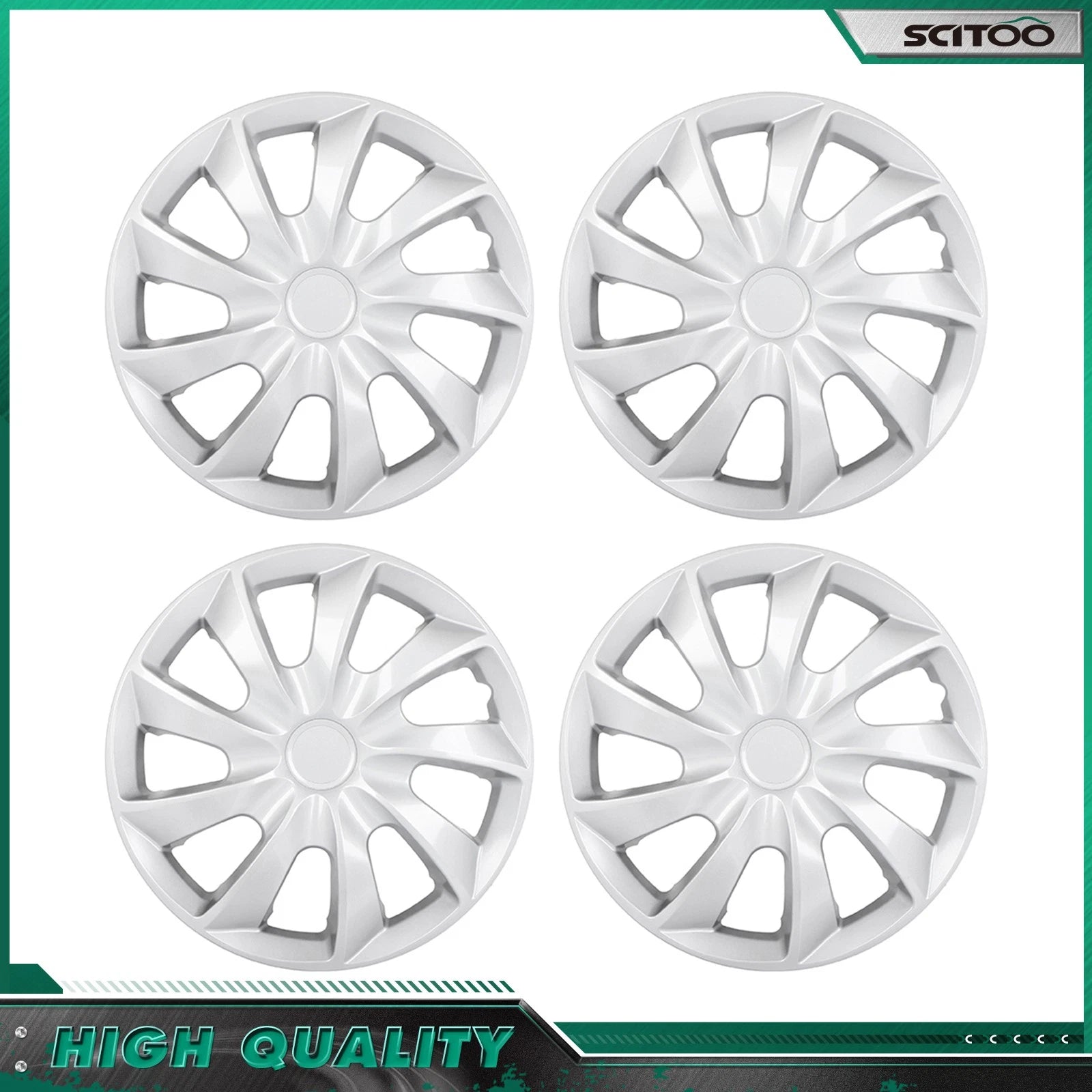 Set of 4 17" Universal Wheel Hub Caps Silver Wheel Cover Trim