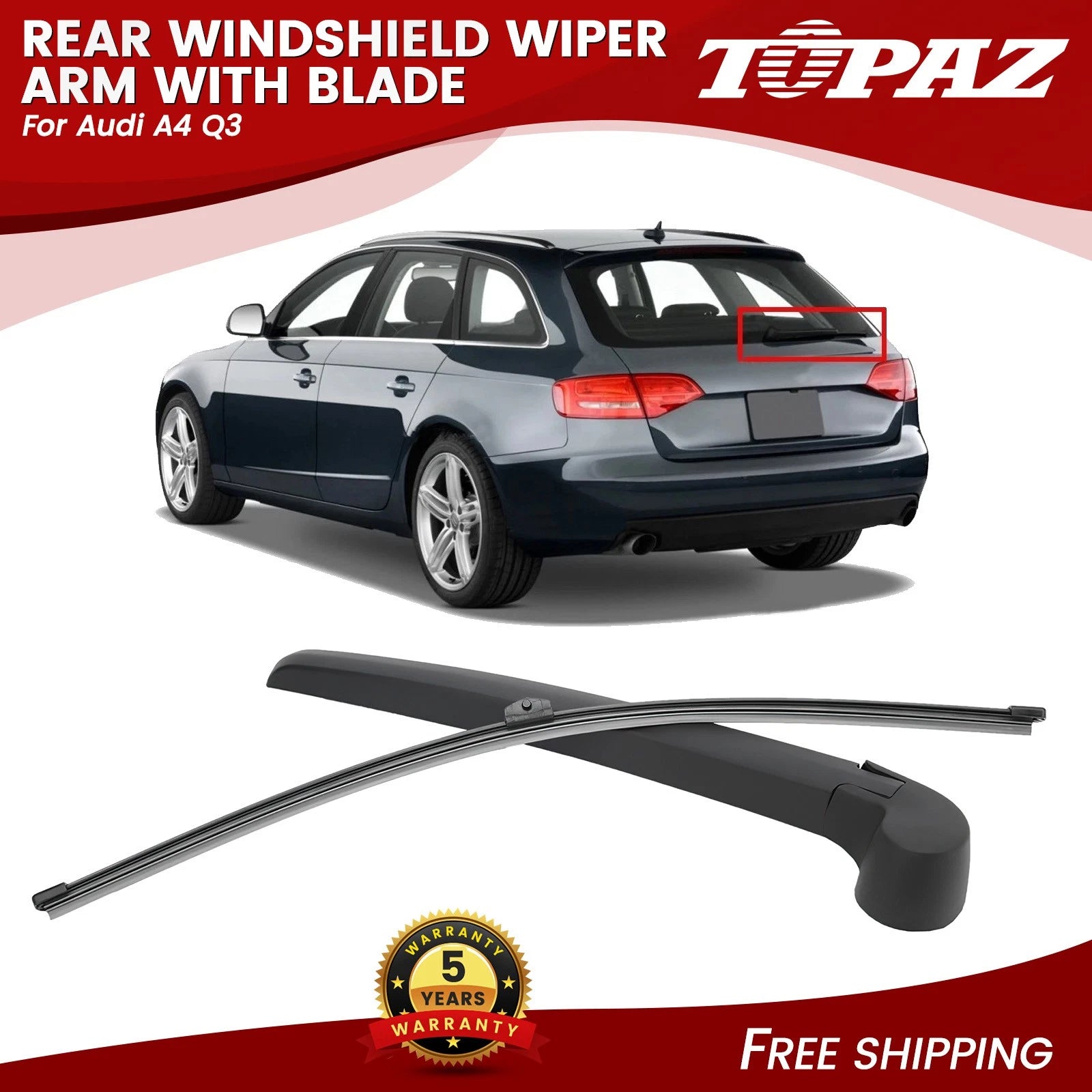Rear Windshield Wiper Arm with Blade for Audi A4 Q3 (2017–2020)