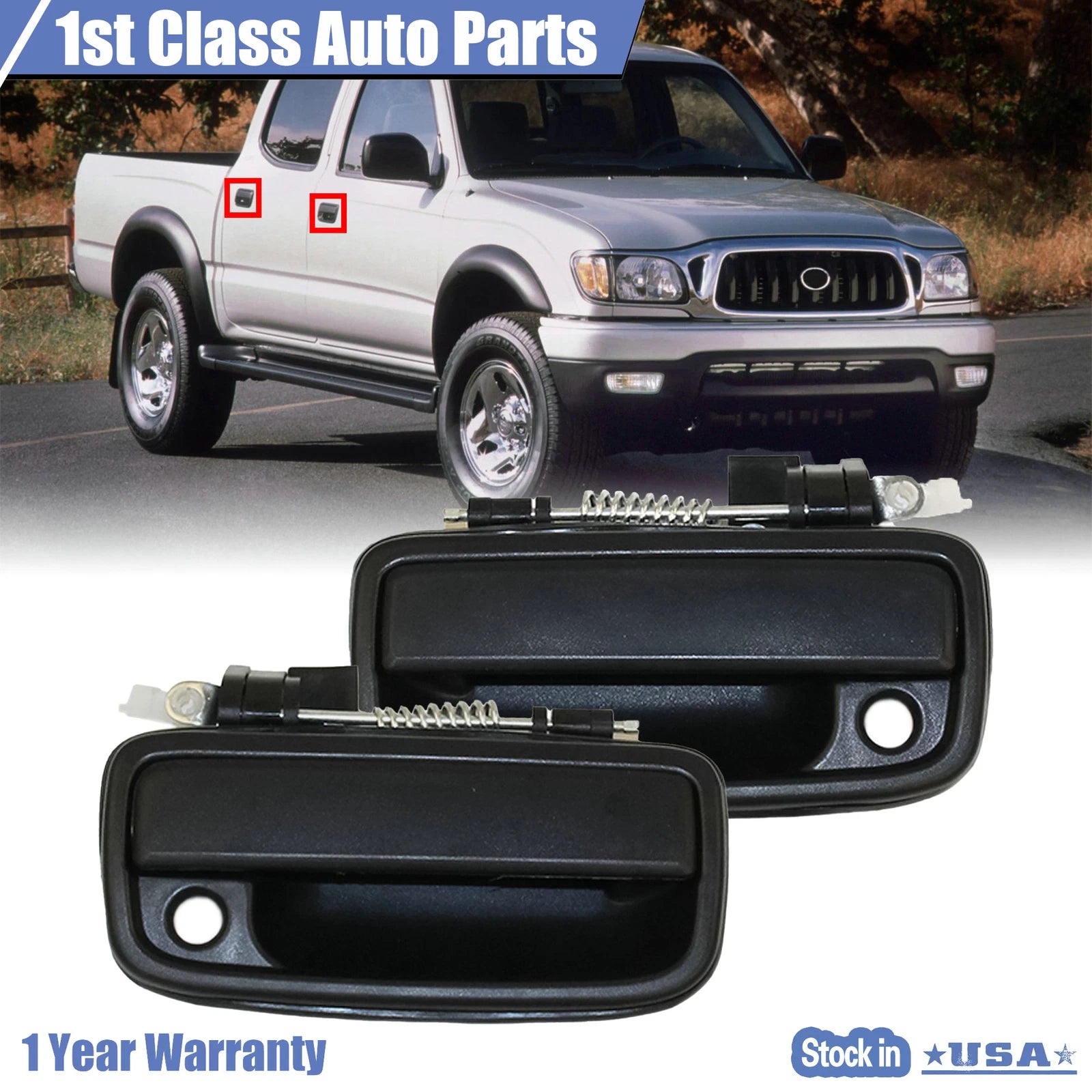 Set of 2 Outside Door Handles for Toyota Tacoma (1995–2004) 91319 91318