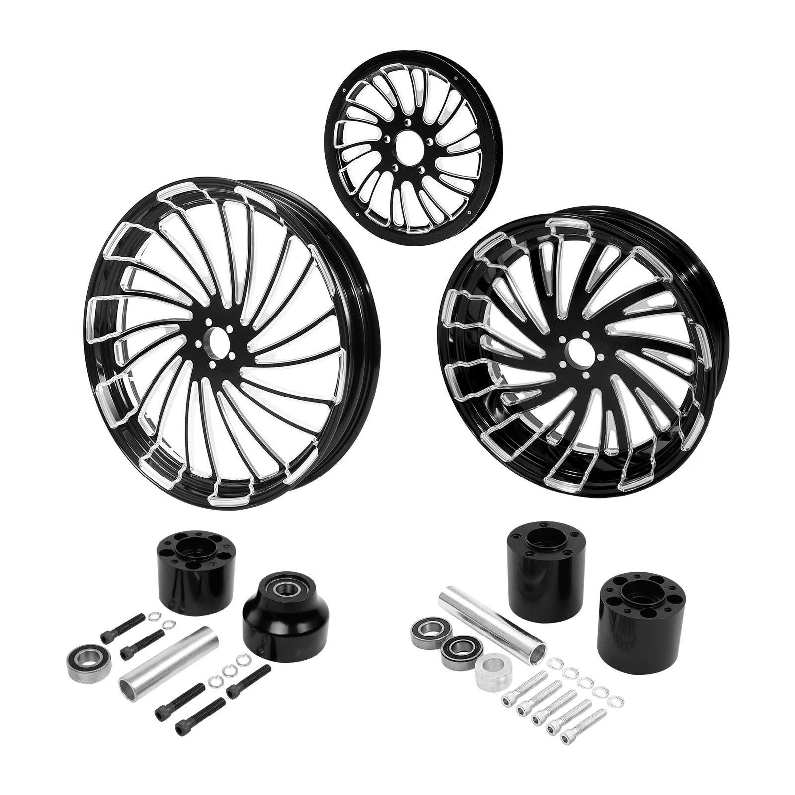 21" Front & 18" Rear Wheel Rim Hub & Pulley Sprocket for Harley Touring (2009–2023)